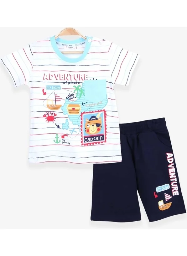 Breeze Boys Shorts Suit Adventure Island Printed Ecru Modi (1.5-5 Years)