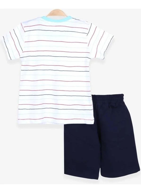 Breeze Boys Shorts Suit Adventure Island Printed Ecru Modi (1.5-5 Years)