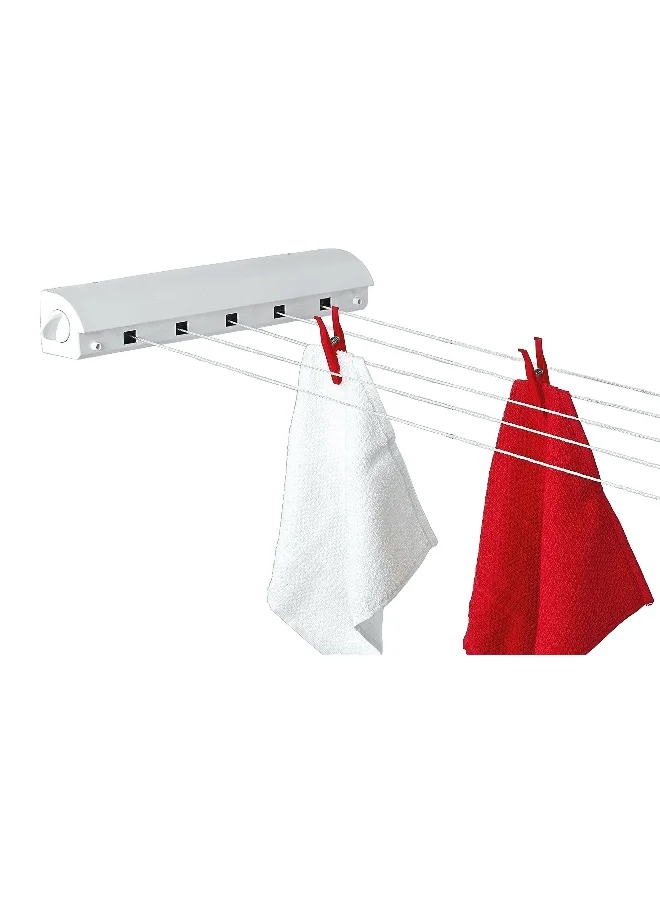 Primanova 5-Line Space-Saving Geras Retractable Clothesline White 21 m