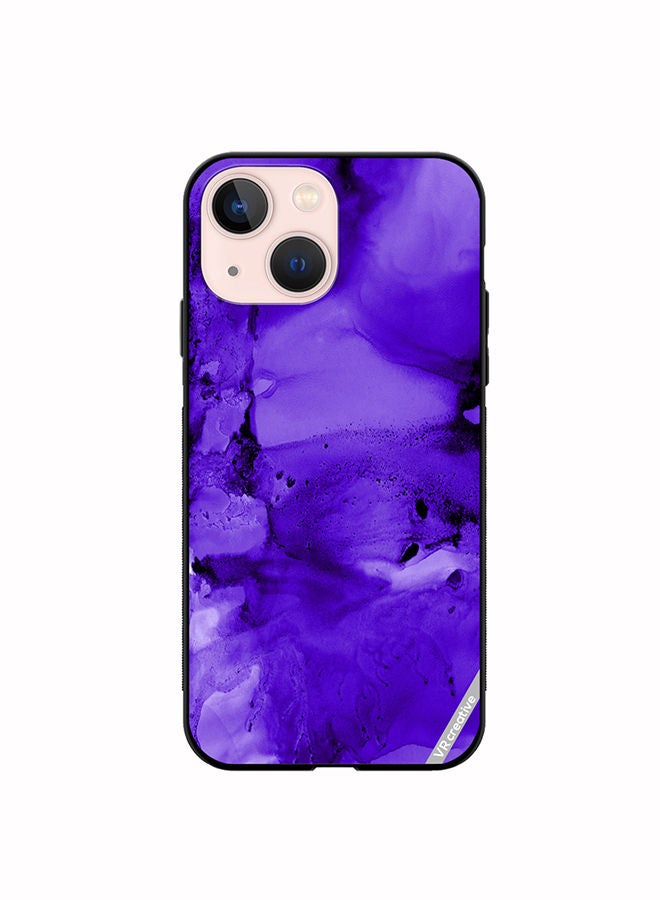 VR CREATIVE Protective Case Cover For Apple iPhone 13 Violet Alcohol Ink Wash Texture On White Paper Design Multicolour - Image 1