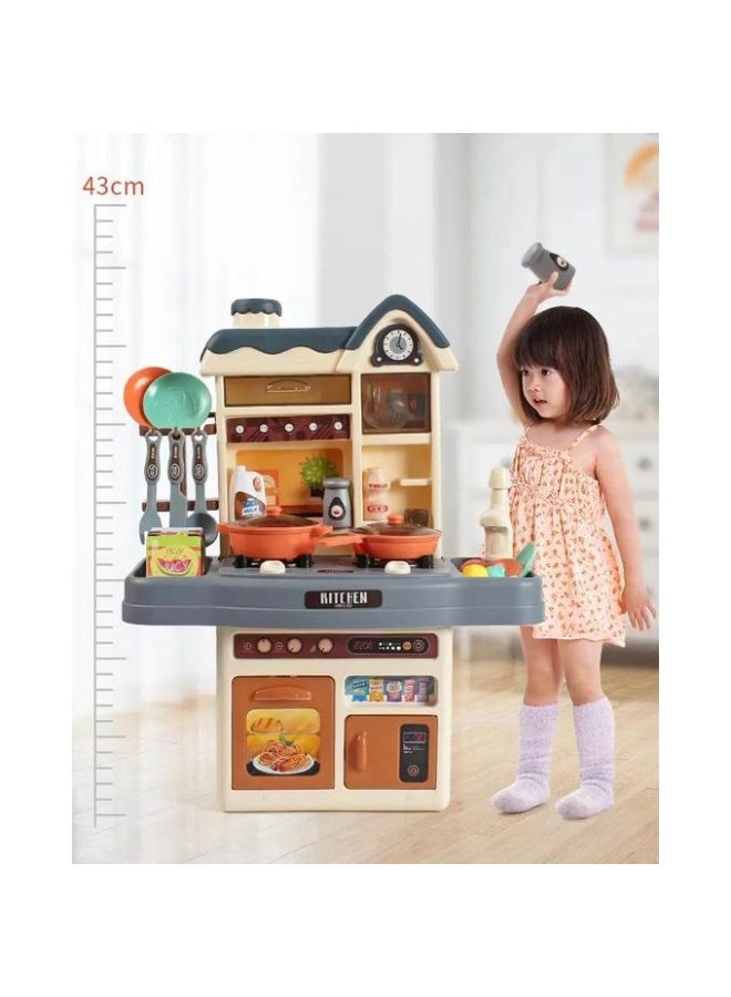 مجموعة ألعاب مطبخ الجنة للأطفال – تأثيرات بخار وماء واقعية – مجموعة لعب طهي تفاعلية مع أواني، حوض، فرن و ساعة – مطبخ تعليمي لتنكر الأدوار – هدية للأولاد والبنات من سن 3+ – تصميم ملون ومضغوط - Image 3