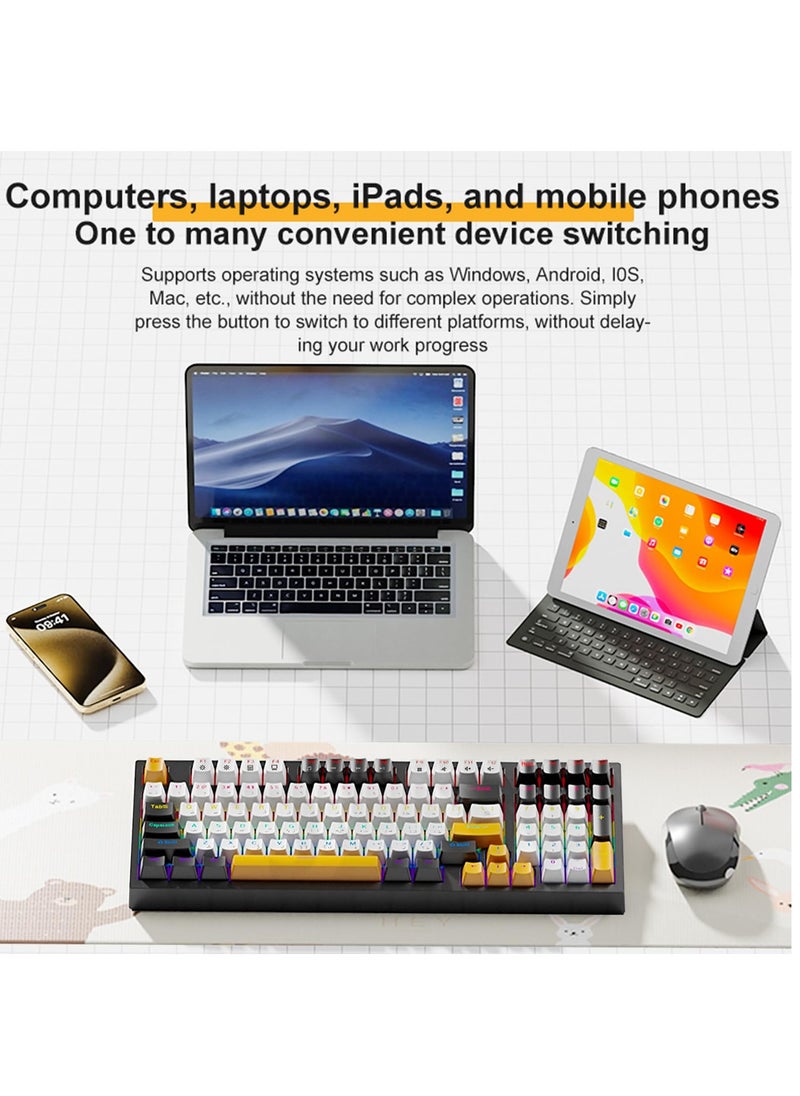 SKYLion - English Arabic Mechanical Gaming Keyboard, 97 Keys Red Switches Keyboard with RGB Backlit, Hot-Swap USB-C Wired for Office Gaming - Image 1