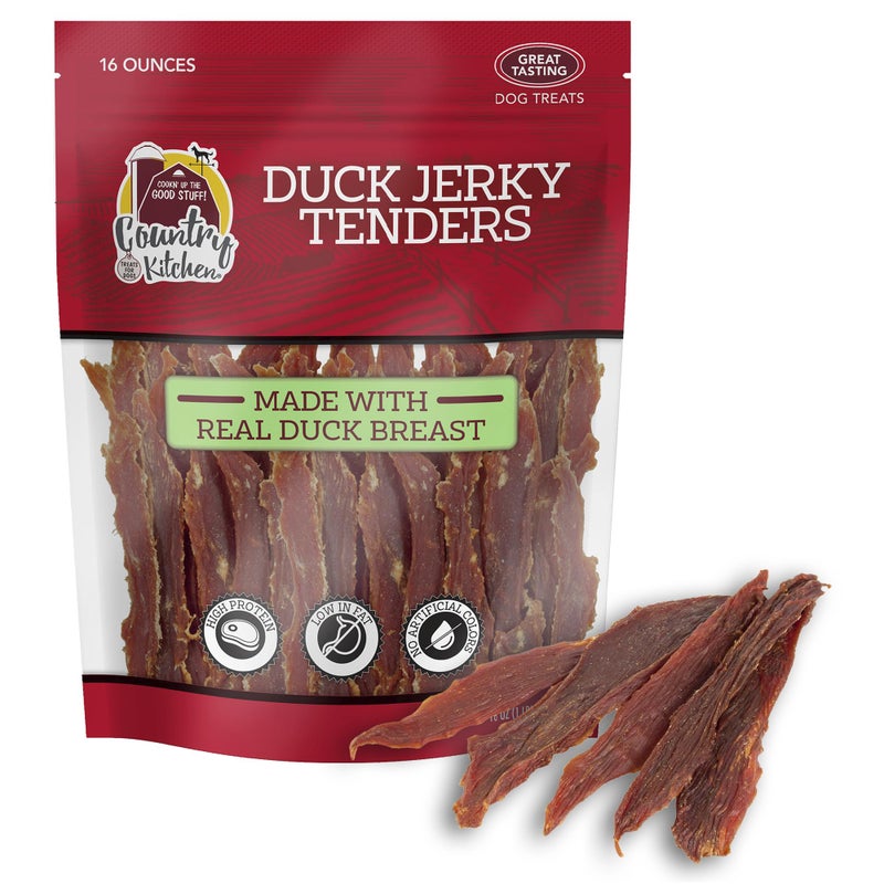 Country Kitchen Duck Jerky Tender Dog Treats, Made with Real Duck, High Protein, Low Fat, No Artificial Colors, 16 oz - Image 1