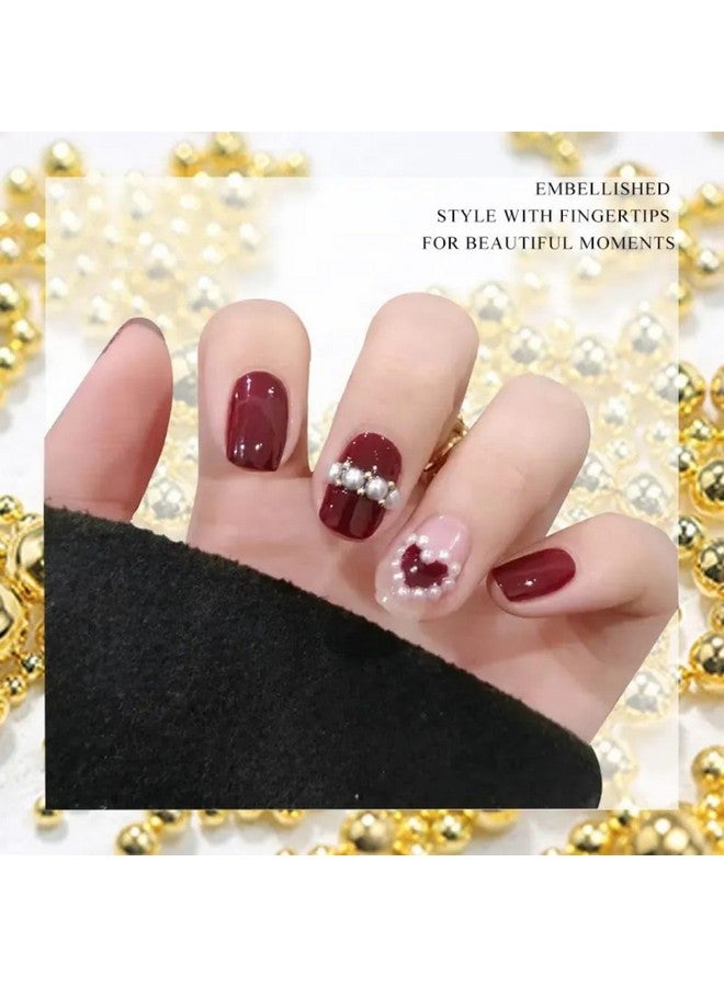 H-STYLE STORE Nail Art Decorations Palette, Golden Silver Caviar Beads, DIY Manicure Accessories - Image 3