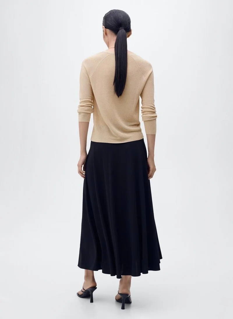 MANGO V-neck lurex sweater