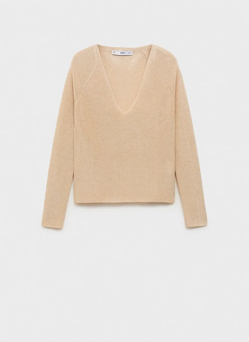 Mango  V-neck lurex sweater for Women | Best Price UAE