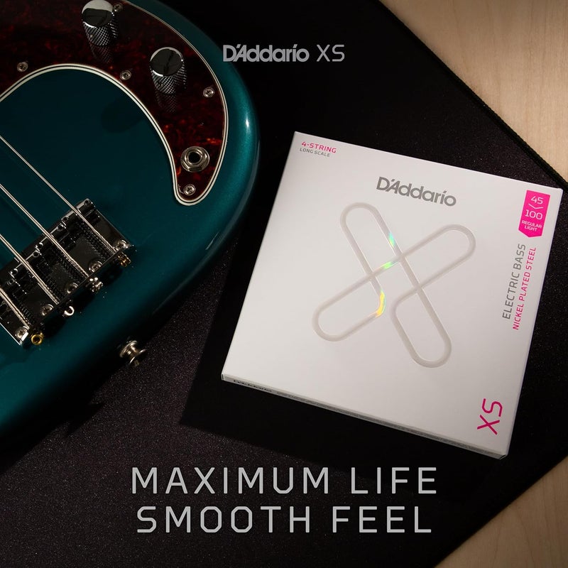 D'Addario أوتار جيتار البيس الكهربائي المغلفة من د'أداريو XS، مجموعة 4 أوتار، خفيف من الأعلى/متوسط من الأسفل 45-105 - Image 3