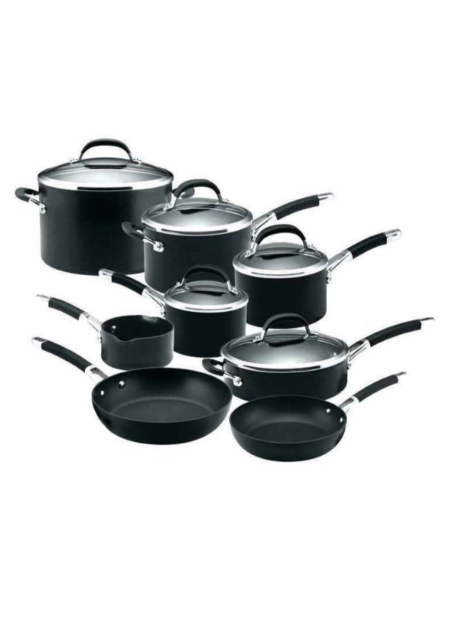 Circulon 13-Piece Premier Professional Hard Anodized Cookware Set Black Pans, saucepan, stockpot, skillet with Lids  - Image 2