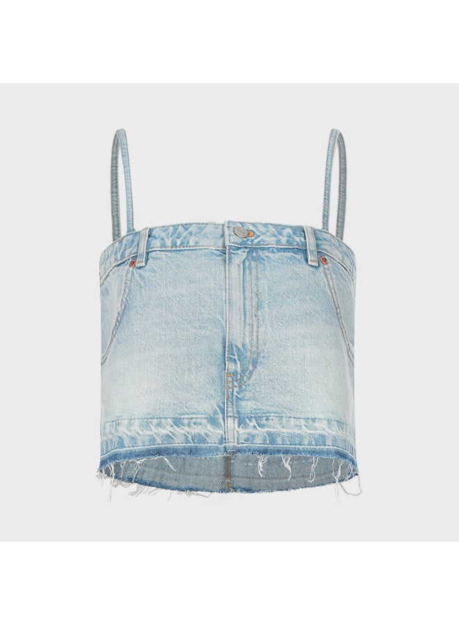 Zara Women's Pure Cotton Raw Edge Design Trendy Sleeveless Tank Top - Image 3