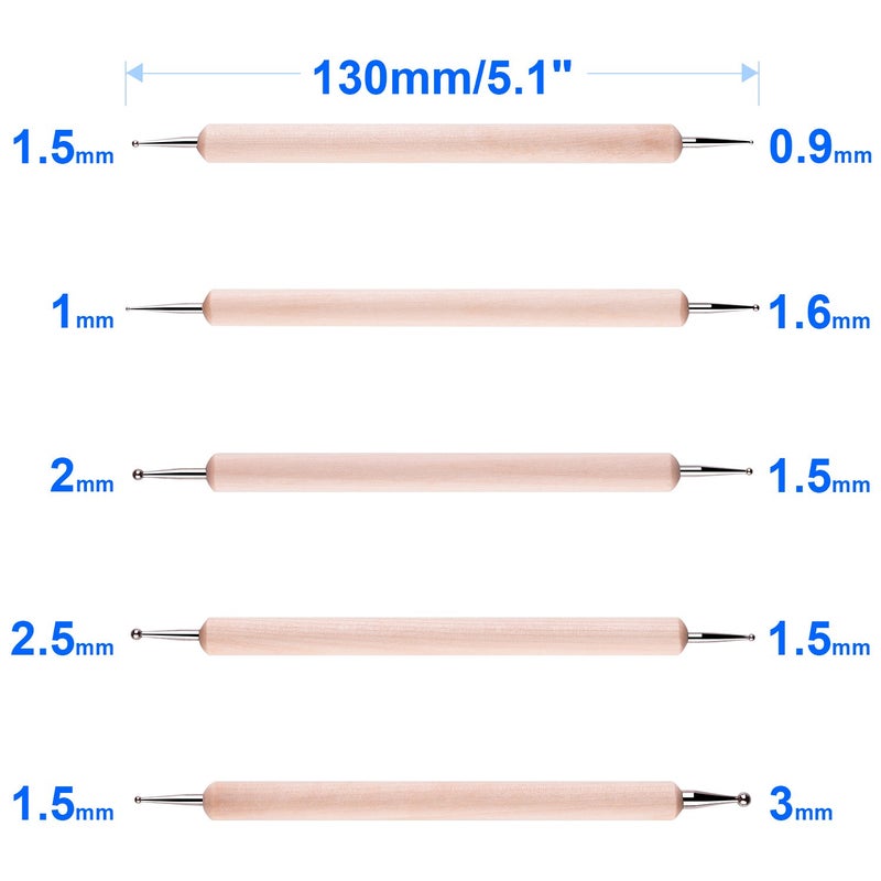 Petutu 10PCS Dotting Tools Set for Nail Art Embossing Stylus for Painting - Image 3