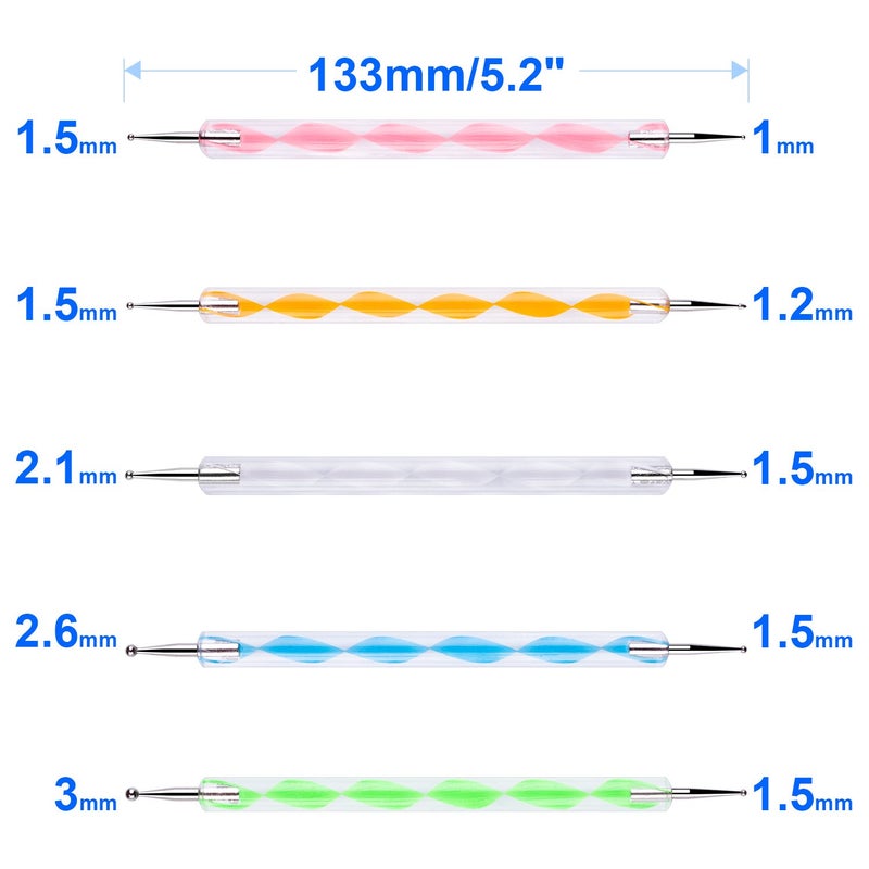 Petutu 10PCS Dotting Tools Set for Nail Art Embossing Stylus for Painting - Image 2