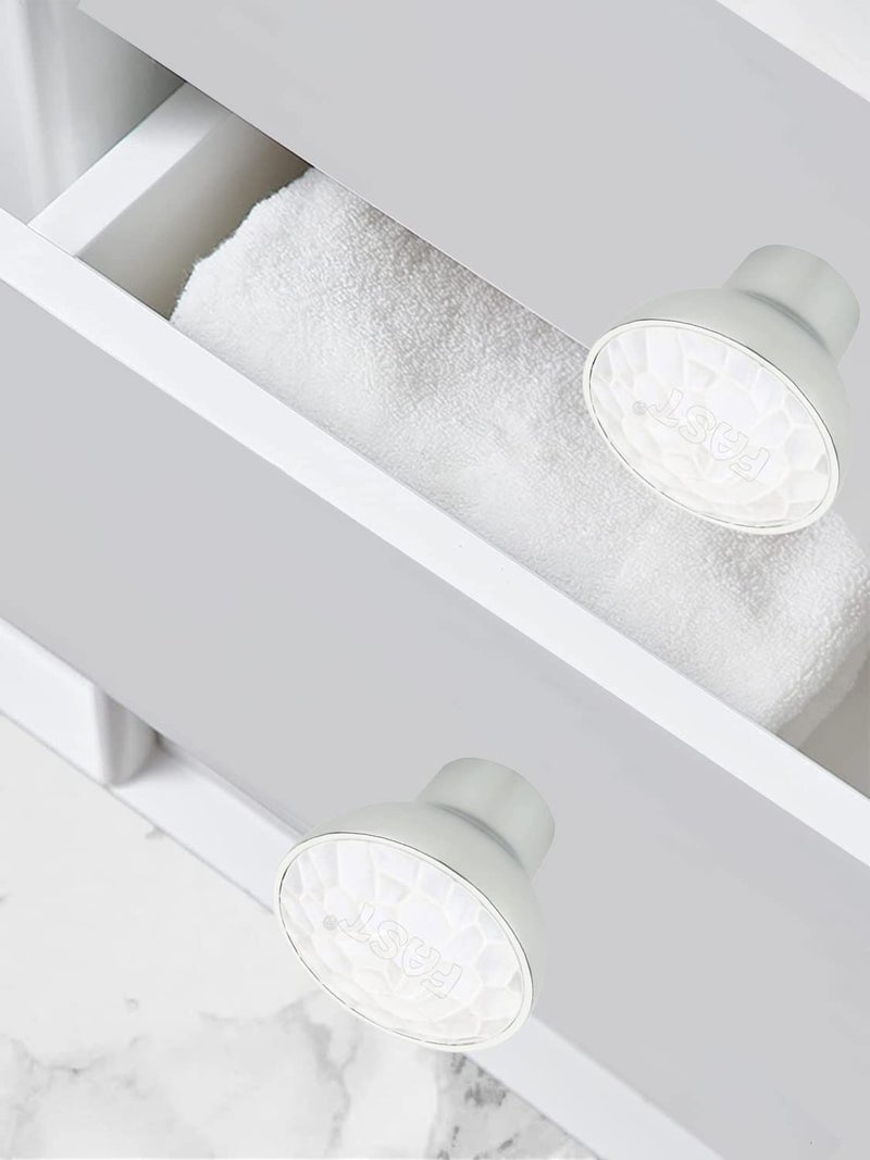 FAST Knobs01 Chrome Plated Multi Colour Furniture Cabinet Drawer Pull Knob Handle 4pcs (White) - Image 5