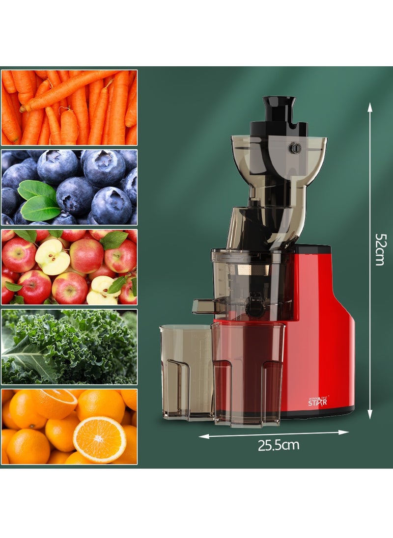 WINNINGSTAR - Slow Masticating Juicer, Slow juicer, Fruit/Vegetable Juicer, Cold Press Juicer with High Output ST-1000 Red - Image 1