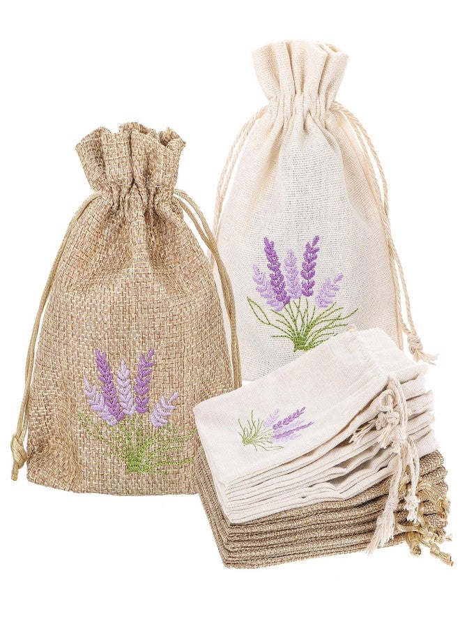 AOZUO 12 PCS Lavender Bags, Sachet Empty Bags Small Jute Bag with Drawstring Cotton Linen Pouch for Filling Spice Jewellery Wedding - Image 1