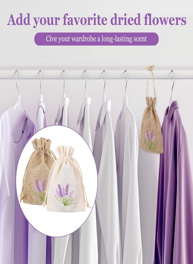 AOZUO 12 PCS Lavender Bags, Sachet Empty Bags Small Jute Bag with Drawstring Cotton Linen Pouch for Filling Spice Jewellery Wedding - Image 3