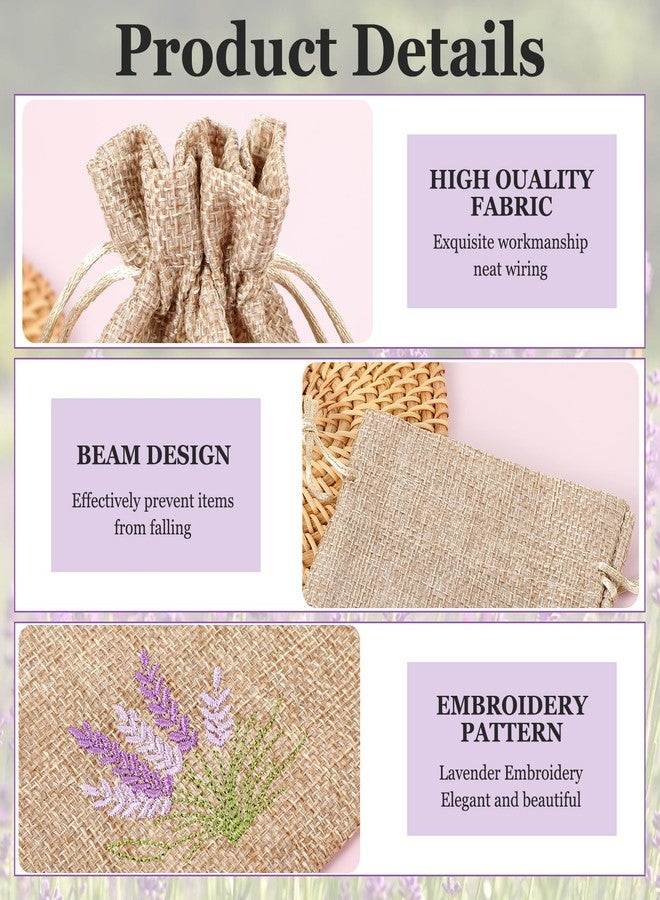 AOZUO 12 PCS Lavender Bags, Sachet Empty Bags Small Jute Bag with Drawstring Cotton Linen Pouch for Filling Spice Jewellery Wedding - Image 2
