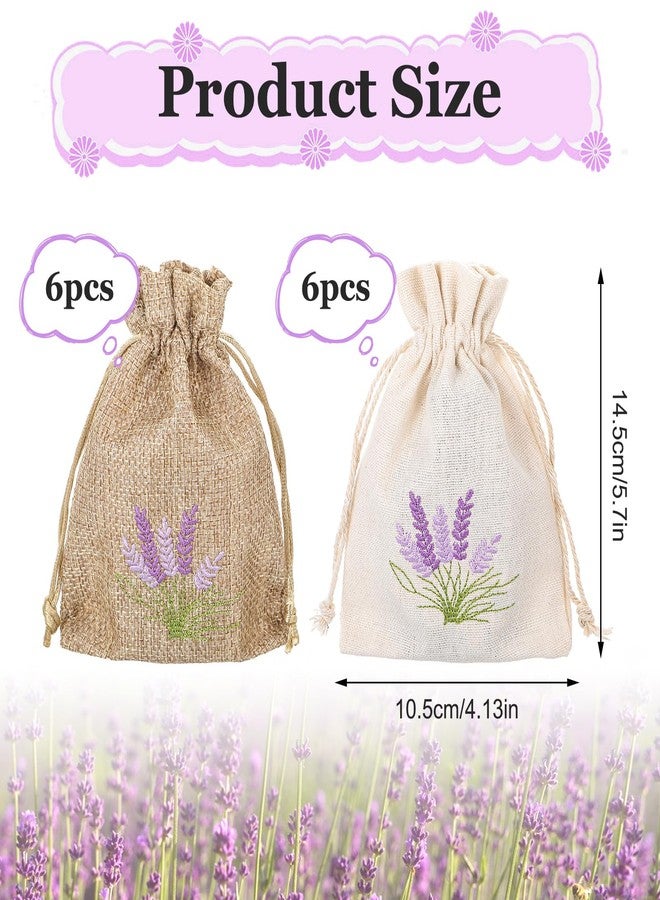 AOZUO 12 PCS Lavender Bags, Sachet Empty Bags Small Jute Bag with Drawstring Cotton Linen Pouch for Filling Spice Jewellery Wedding - Image 5