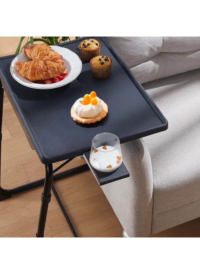 White Adjustable Tray Table 6 Height Levels 3 Tilt Angles Foldable For Bed Sofa Kitchen - Image 4