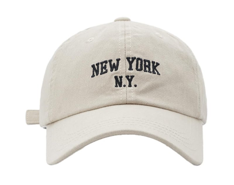 Jusavie Top Baseball Caps for Women-Men Outdoor Baseball Hats New York Golf Sports Hat Curved-Brim UV Protection White - Image 1