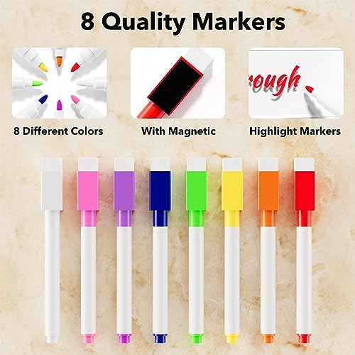 Neatsure Acrylic Magnetic Dry Erase Board for Fridge, Clear Whiteboard for Refrigerator, Notepad Memo to Do/Grocery List White Board, w/ 8 Colors Markers, 15"x11" - Image 5