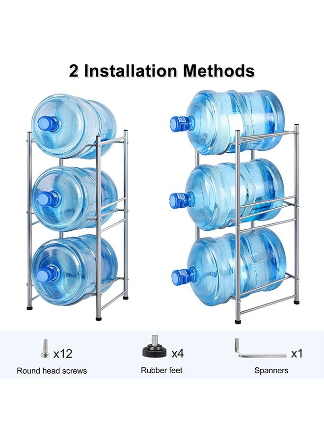 CityRiya-Long 3 Tier Water Bottle Stand 5 Gallon Water Bottle Holder Water Bottle Storage Rack for Office Home and Kitchen - Image 4