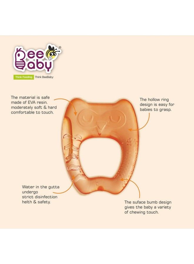 Beebaby Owl Shape Teethers For 6 To 12 Months Bpa Free. Cooling Water Filled Baby Teether Soft Teething Toy For Babies With Carry Case Soothes Gums And Easy To Grip (6 Months+) (Tedding Orange) - Image 5