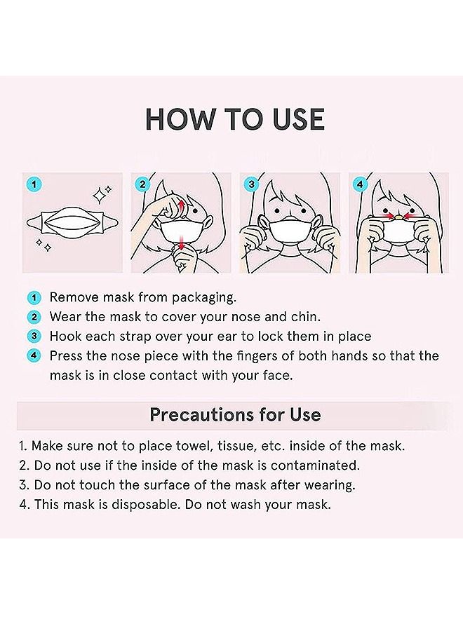 10 Pcs KF94 Disposable Face Safety Mask, Strawberry fragrance 4 Ply Breathable Comfortable Safety Mask, Mouth Face Mask Breathable Mask Unisex (Pink) - Image 4