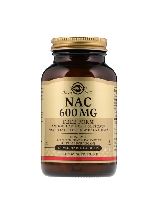 مكمل غذائي NAC 600 ملغ - 120 كبسولة نباتية