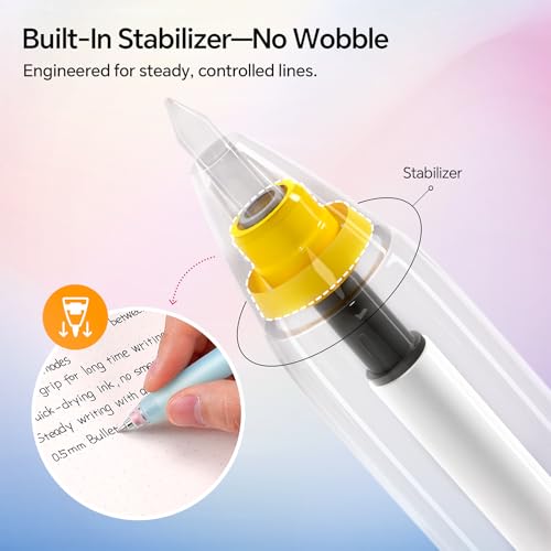 WRITECH Switch Gel Ink Pens: 0.5mm Black Ink Pen Retractable Silent and Clicky Soft Grip Fine Point Pen for Journaling Smooth Writing Quick-dry No Bleed 5ct - Image 5
