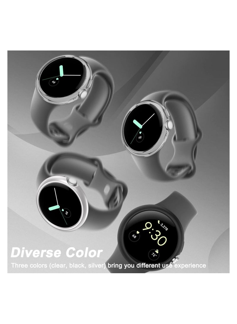 SYOSI Screen Protector Case, 4 Packs for Google Pixel Watch Thin Solid PC Case, Anti-Yellowing Anti-Scratch Shockproof Bumper for Pixel Watch - Image 5