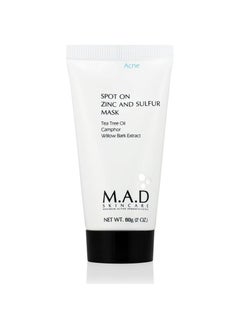 M.A.D Skincare Spot On Zinc And Sulfur Mask - For Acne Prone Skin 2 oz.
