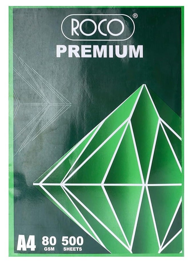 ROCO Premium A4 Copy Paper – 80 GSM, 500 Sheets | High-Quality White Printing Paper for Copier, Fax, Inkjet & Laser Printers - Image 1