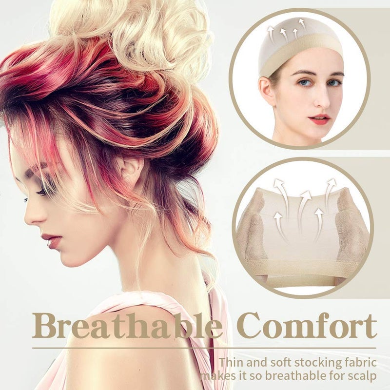 Dreamlover Nude Wig Cap for Women Lace Front, Stretch Breathable Comfortable Stocking Wig Cap for White Women Non Slip, Cosplay, 12 Pieces - Image 5