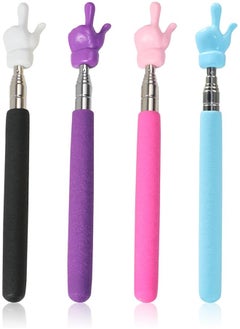 Excefore Children Finger Reading Stick Kindergarten Student Teacher Teaching Point Reading Pen Telescopic Teachers Pointer For Elementary School Kindergarten Teacher 4 Pcs  - Image 1