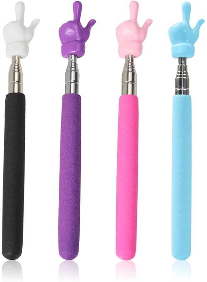 Excefore Children Finger Reading Stick Kindergarten Student Teacher Teaching Point Reading Pen Telescopic Teachers Pointer For Elementary School Kindergarten Teacher 4 Pcs - Image 1
