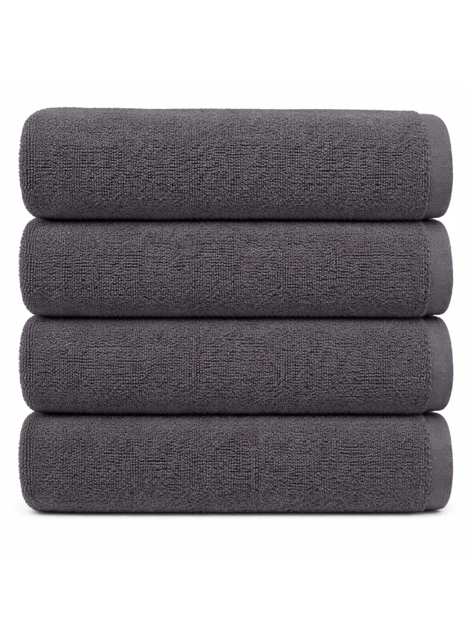 Bliss Casa Bliss Casa Indigo 100% Cotton Bath Towels (4 Pack, 70x140 cm) - 600 GSM Bathroom towels Super Absorbent and Soft Hotel Towels, Ideal for Use in Hotels and Restaurants