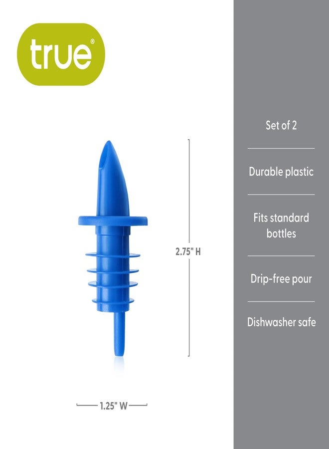 ترو صنابير مشروبات كحولية أصلية، فوهات صب مجانية لزجاجات المشروبات الكحولية، فوهات صب للزجاجات، ملحقات بار منزلية، طقم أحمر/أزرق من قطعتين - Image 3