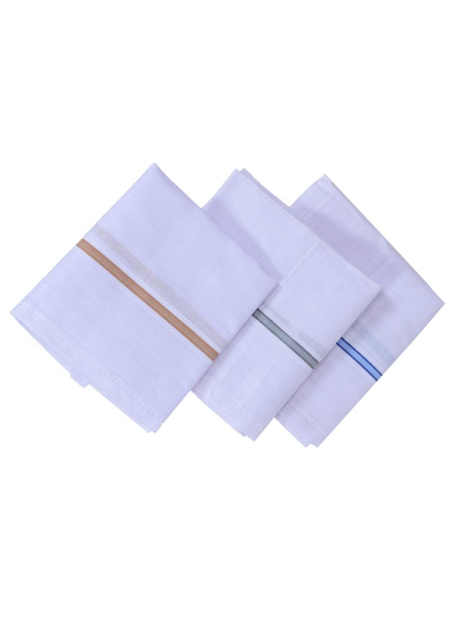 Kuber Industries Cotton Premium Collection Handkerchief|Easy Wash & Premium Cotton Fabric|Plain & Solid Color|Size 44 x 44 CM Pack of 6 (White) - Image 2