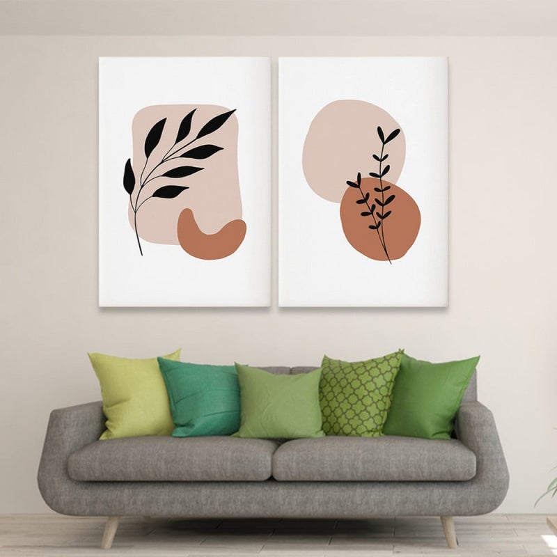 ماركتنا لوحة قماشية ثنائية بتصميم مودرن بمقاس اجمالي 80×60 سم - Image 1