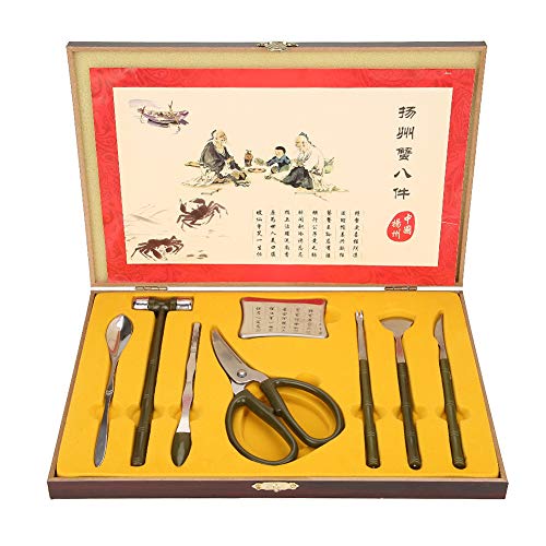 Walfront 8PCS Lobster Crab Cracker Tools Stainless Steel Seafood Claw Tool Set Crab Crackers Set Gift Seafood Scissors Set Hammer/Spoon/Shaving/Axe/Fork/Tweezers/Scissors - Image 2