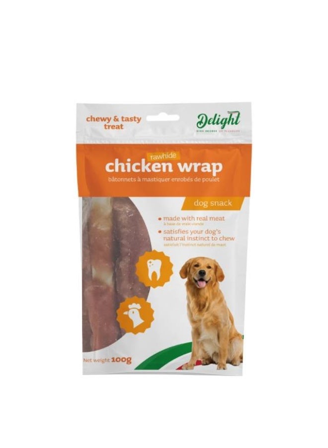 Dog Treats, Rawhide Chicken Wrap - 100g, China