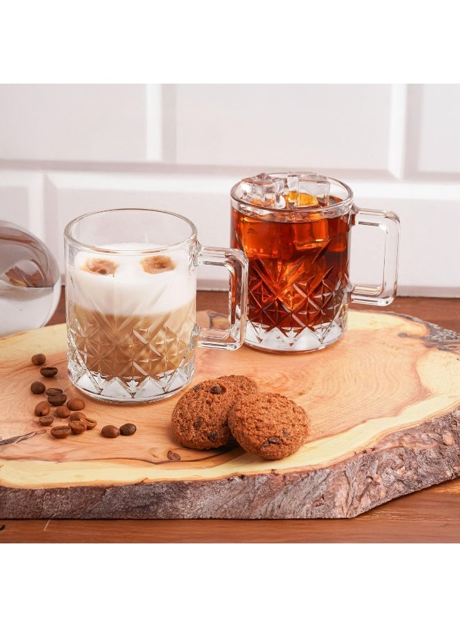 Timmy Crystal Line Glass Mugs Set of 6 9oz | Premium Clear Drinkware | Elegant Design | Heat Resistant & Durable | Ideal for Coffee & Tea - Image 4