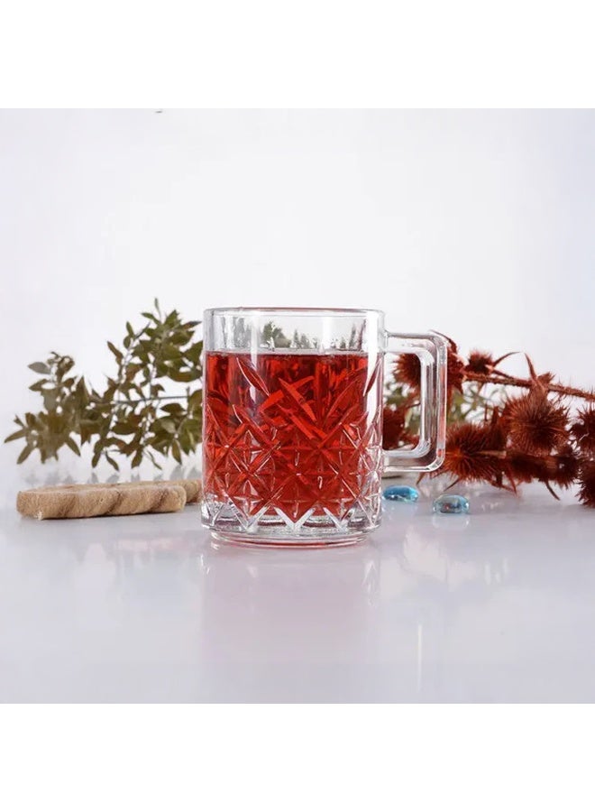 Timmy Crystal Line Glass Mugs Set of 6 9oz | Premium Clear Drinkware | Elegant Design | Heat Resistant & Durable | Ideal for Coffee & Tea - Image 2