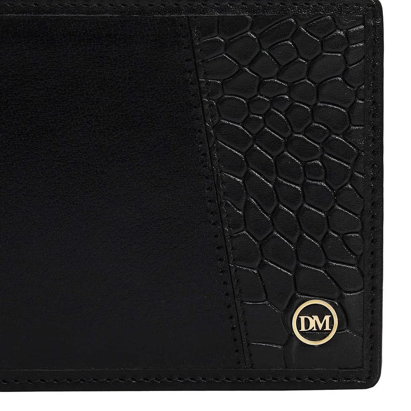 Da Milano black Black Bifold Leather Mens Wallet for Men | Best Price UAE
