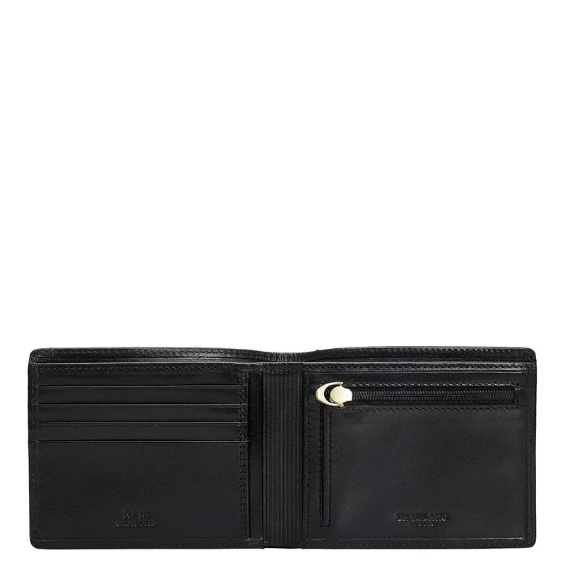 Da Milano Black Bifold Leather Mens Wallet