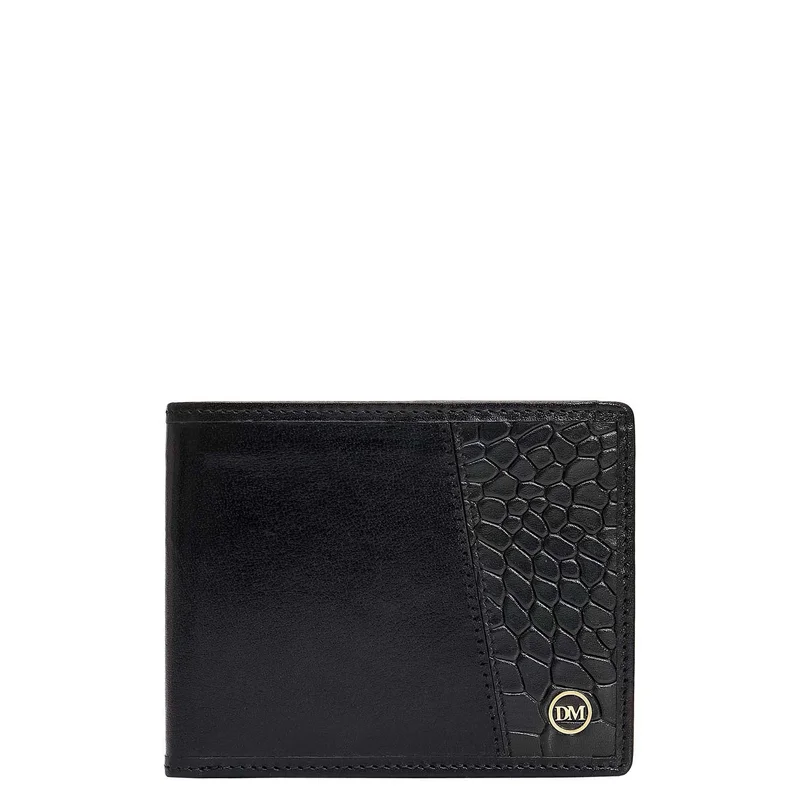 Da Milano Black Bifold Leather Mens Wallet