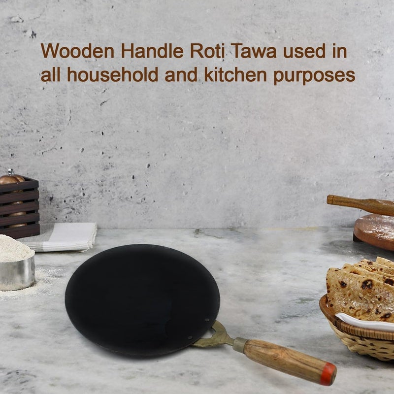 Izopla Wooden Handle Roti Tawa - Versatile Tawa for Making Rotis, Parathas, and Other Flatbreads in The Kitchen - Image 4