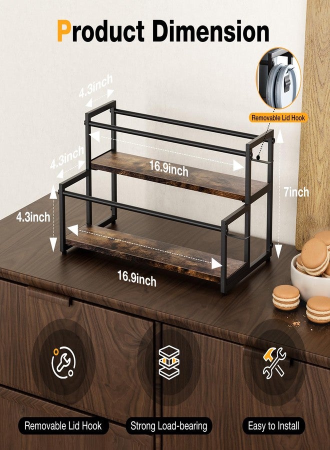 MOJOHAND Rustic Modern 2-Tier Dark Brown Wooden Rack: 8-Bottle (40oz) Water Bottle Organizer for Stanley & Others, Kitchenware & Drinks Storage - Image 3