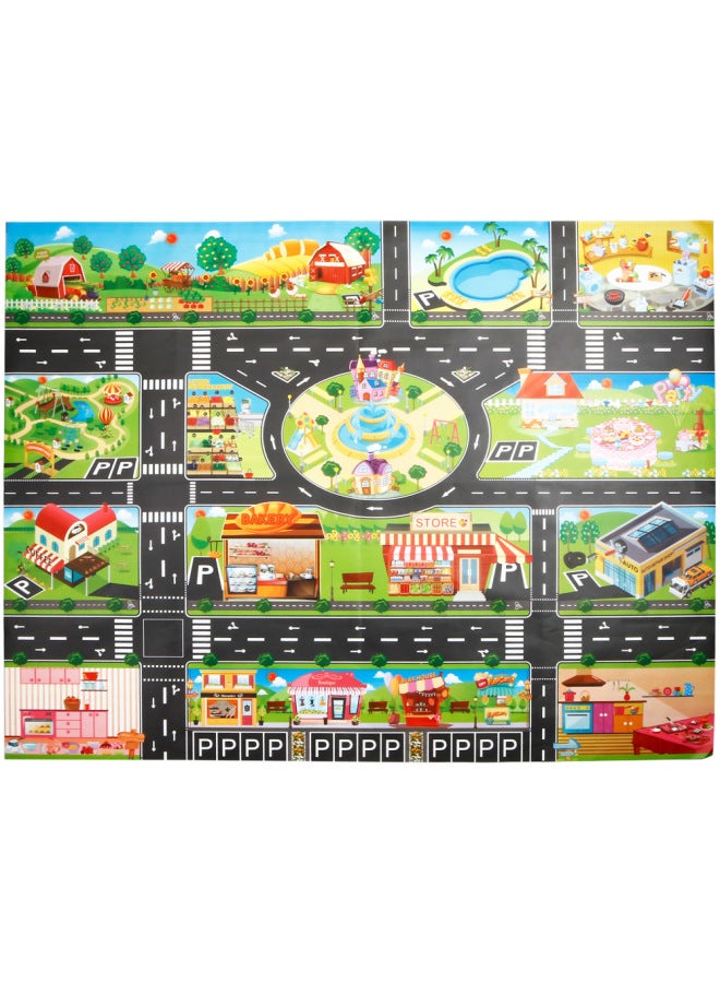 Foreign Trade Cross-border Toy 130*100 Pure English Children Play House Traffic Car Parking Landscape Map