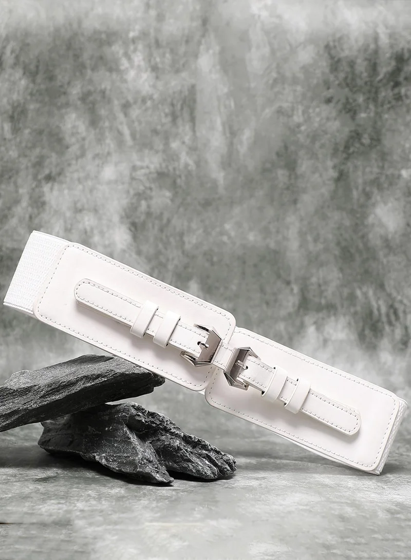 صوص هاوت حزام خصر أبيض سادة